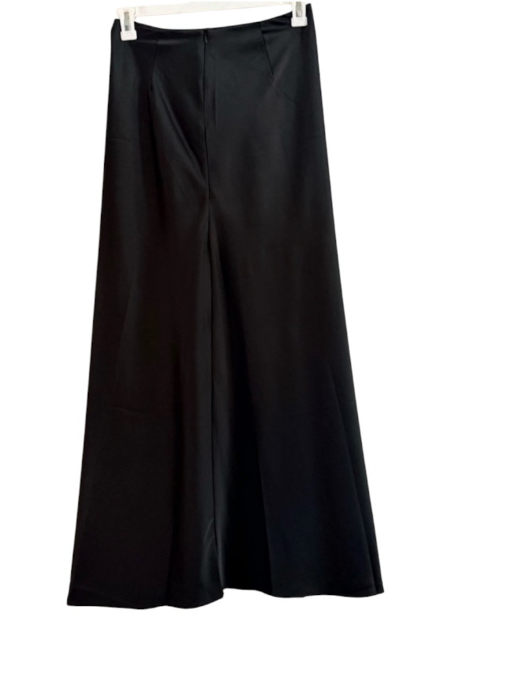 Black Elegant Floor Length Satin Maxi Slip Skirt Size M - Picture 5 of 10